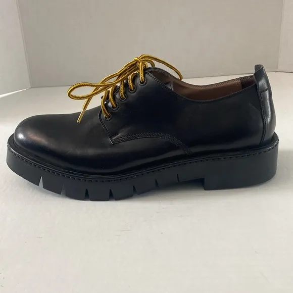 Salvatore Ferragamo Chunky Leather Derby Shoes Men's Size 8.5