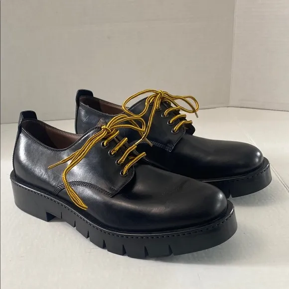 Salvatore Ferragamo Chunky Leather Derby Shoes Men's Size 8.5