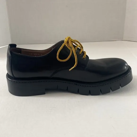 Salvatore Ferragamo Chunky Leather Derby Shoes Men's Size 8.5