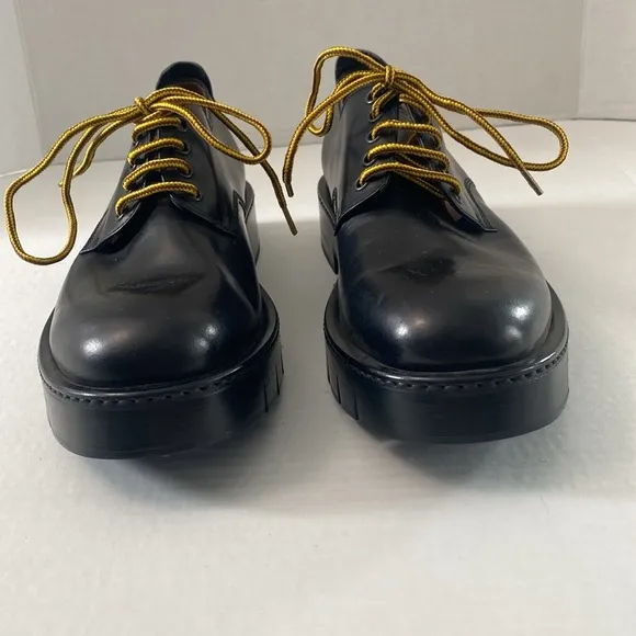 Salvatore Ferragamo Chunky Leather Derby Shoes Men's Size 8.5