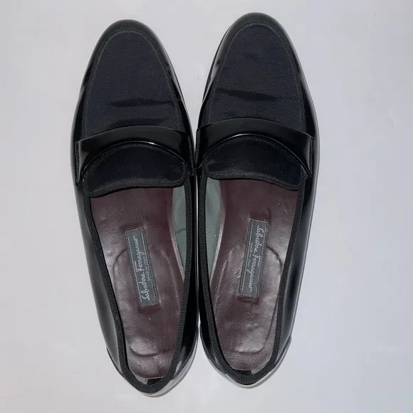 Salvatore Ferragamo Dress Shoes TUXEDO Formal BLACK Made in Italy Size: 12 D