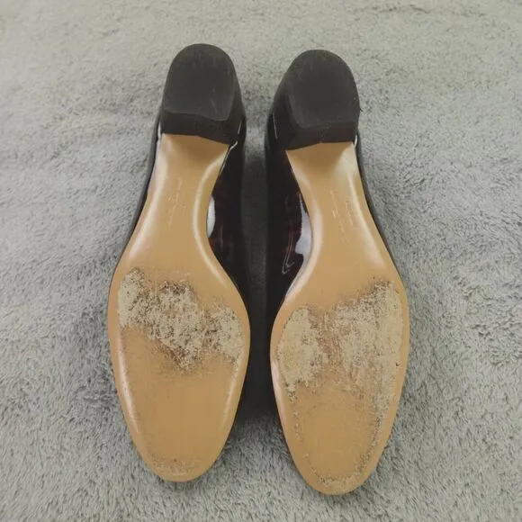 Salvatore Ferragamo Vara Cap Toe Bow Heels‎ Brown Tortoise Patent