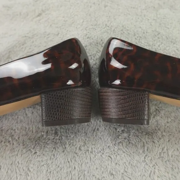 Salvatore Ferragamo Vara Cap Toe Bow Heels‎ Brown Tortoise Patent