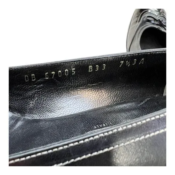 Salvatore Ferragamo Women's Dress Pump Shoes Wing Tip Low Heels Black Size 7.5