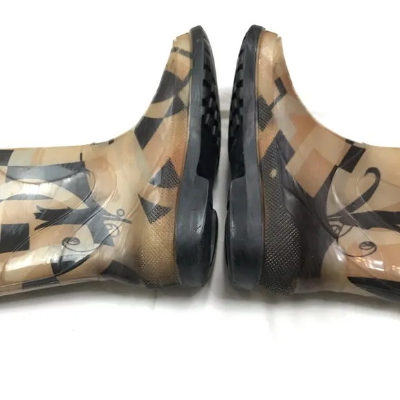 Salvatore Ferragamo Women’s Mid Calf Rubber Rain Boots Size 6 Made In Italy