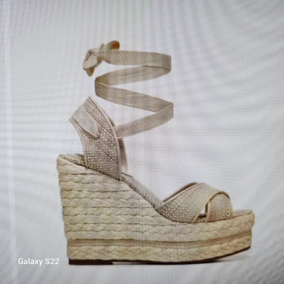 Sam Edelman &quot;Vaughn&quot; Cream/tan Platform Sandals. NIB. Size 9.5