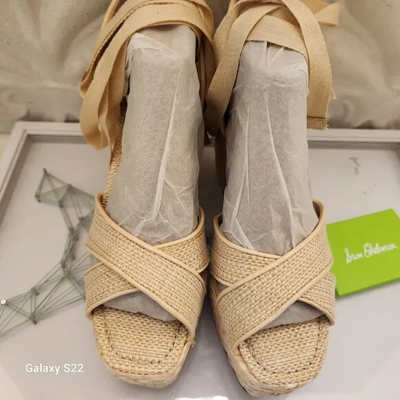 Sam Edelman &quot;Vaughn&quot; Cream/tan Platform Sandals. NIB. Size 9.5