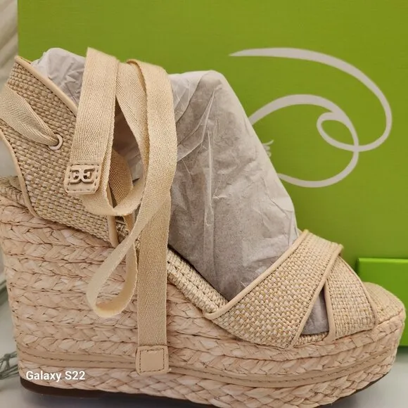 Sam Edelman &quot;Vaughn&quot; Cream/tan Platform Sandals. NIB. Size 9.5