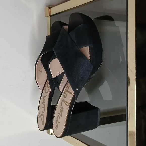 Sam Edelman black chunky heel sandals size 8