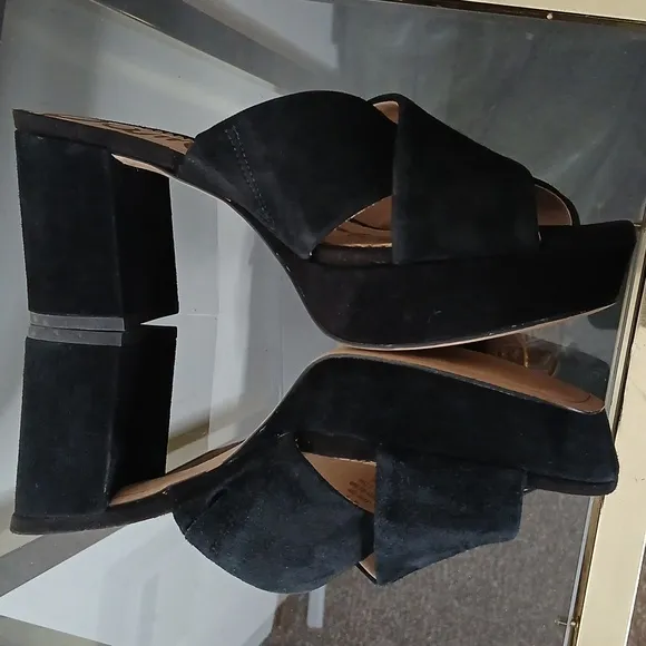Sam Edelman black chunky heel sandals size 8