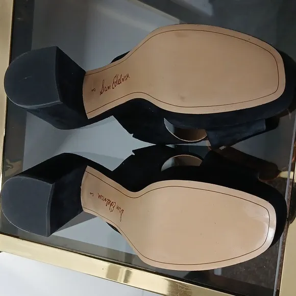 Sam Edelman black chunky heel sandals size 8