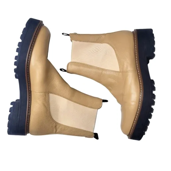 SAM EDELMAN LAGUNA CHELSEA BOOT WATERPROOF LUG SOLE WOMEN 9.5 M Leather