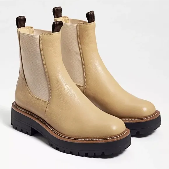 SAM EDELMAN LAGUNA CHELSEA BOOT WATERPROOF LUG SOLE WOMEN 9.5 M Leather