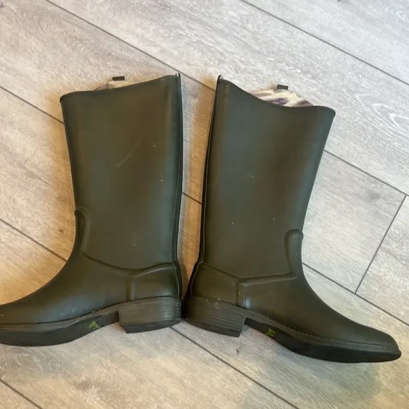 Sam Edelman olive slip on hunter style tall waterproof rain boots size 11
