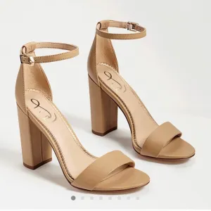 Sam Edelman Soft Tan Leather Yaro Block Heel Sandal Size 8 Medium NWT
