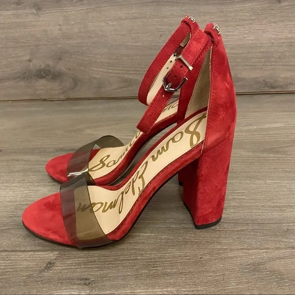 Sam Edelman | Yaro Red PVC Ankle Strap Sandals 5.5