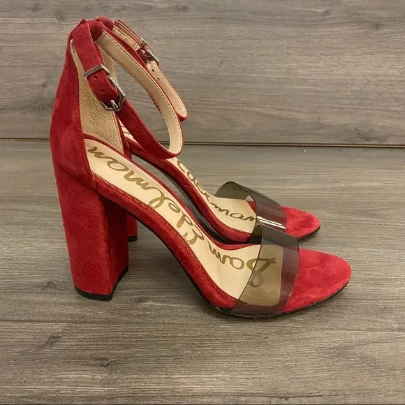 Sam Edelman | Yaro Red PVC Ankle Strap Sandals 5.5