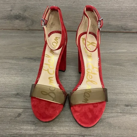 Sam Edelman | Yaro Red PVC Ankle Strap Sandals 5.5