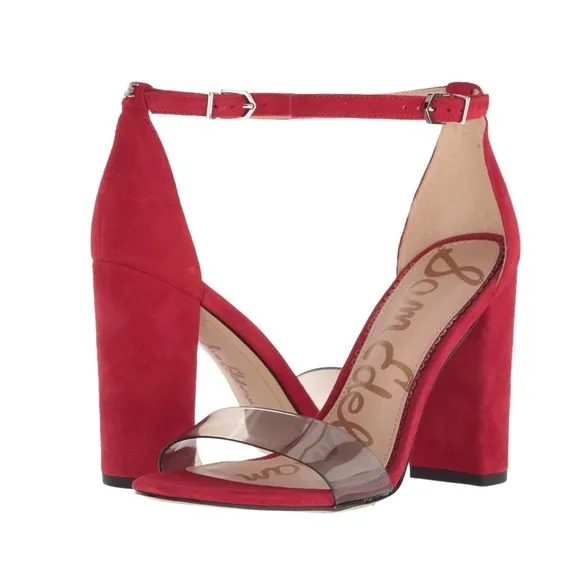 Sam Edelman | Yaro Red PVC Ankle Strap Sandals 5.5