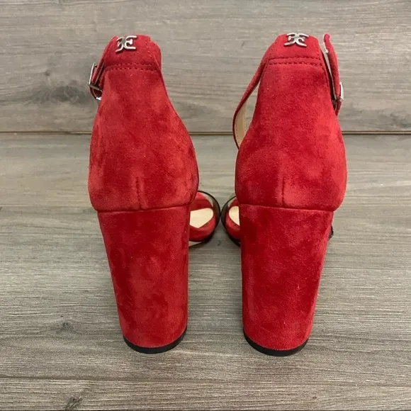 Sam Edelman | Yaro Red PVC Ankle Strap Sandals 5.5
