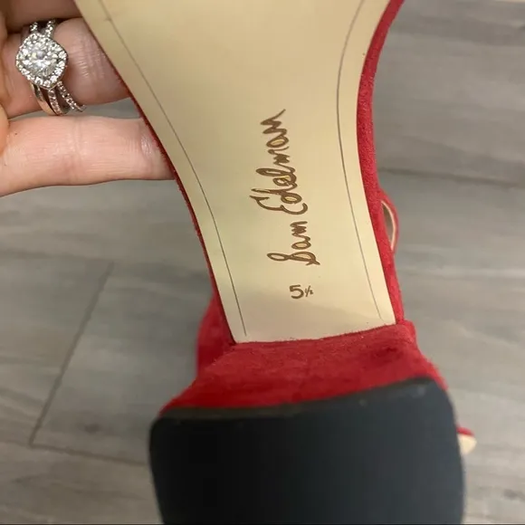 Sam Edelman | Yaro Red PVC Ankle Strap Sandals 5.5