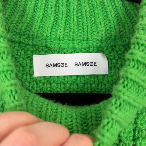 Samsoe Samsoe Kaya Rare Wool Blend Knit Sleevless Mock Neck Dress Small