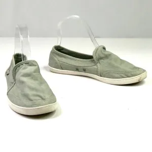 Sanuk Pair O Dice canvas slip on sneakers pale sage green low profile 7.5
