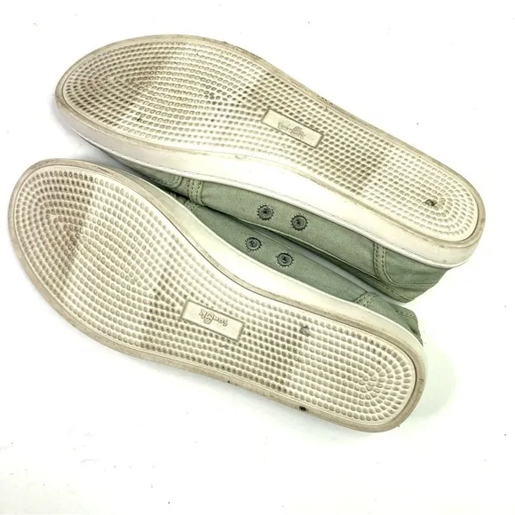 Sanuk Pair O Dice canvas slip on sneakers pale sage green low profile 7.5