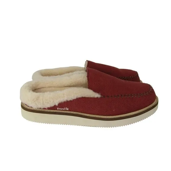 SANUK WOMEN'S COZY VIBE SLIP ON SLIPPERS IN BURNT HENNA SZ 9