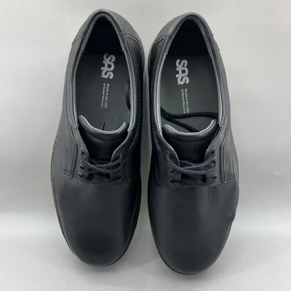 SAS Ambassador Oxford Shoes Men Size 12.5 W Black Leather Comfort Orthopedic Low