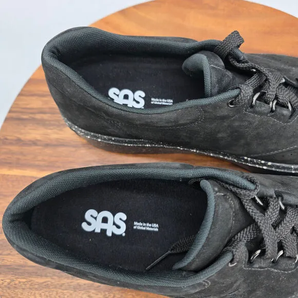 SAS Free Rein Shoes Women's 10 N Black Leather Slip Resistant Platform Sneakers