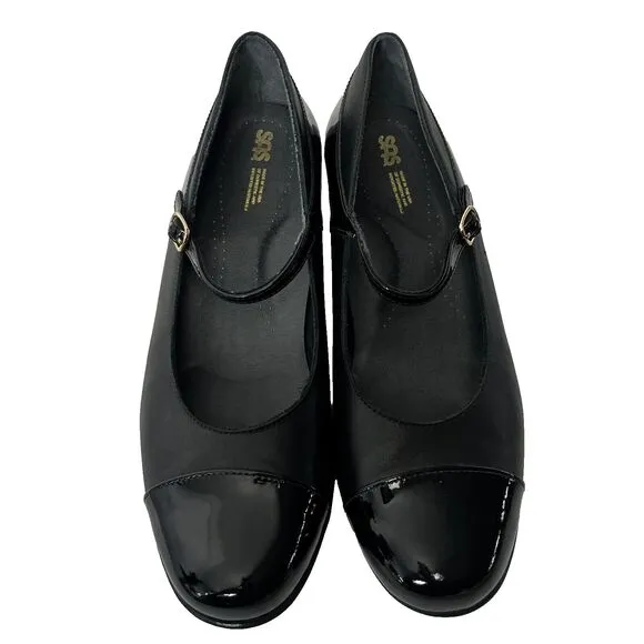 SAS Isabel Pump Heels Women's 11 WIDE Black Patent Leather Mary Jane