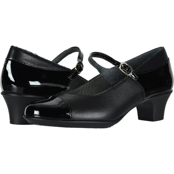 SAS Isabel Pump Heels Women's 11 WIDE Black Patent Leather Mary Jane