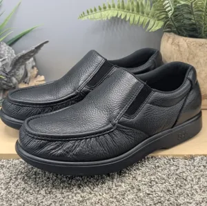 SAS men's Size 12W Black Leather Casual Walking Orthopedic Comfort Shoes