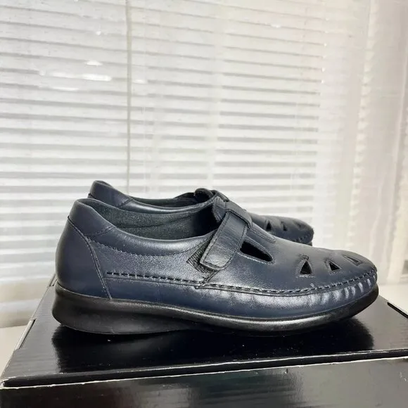 SAS Roamer Womens Size 7.5‎ Wode Mary Jane Blue Leather Orthopedic Comfort Shoes