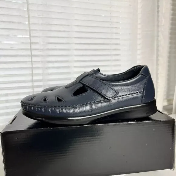 SAS Roamer Womens Size 7.5‎ Wode Mary Jane Blue Leather Orthopedic Comfort Shoes
