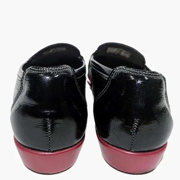 SAS Shoes Women's orthopedic Penny Slip On Penny Loafer Red on Black Sz 9.5