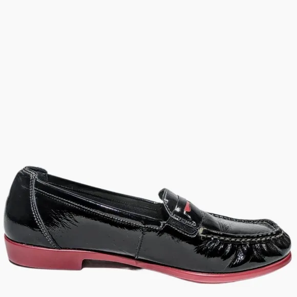 SAS Shoes Women's orthopedic Penny Slip On Penny Loafer Red on Black Sz 9.5