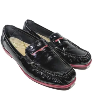 SAS Shoes Women's orthopedic Penny Slip On Penny Loafer Red on Black Sz 9.5