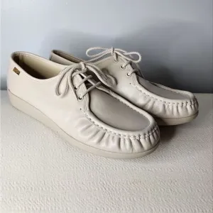 SAS SIESTA Size 10 Beige LEATHER Comfort Shoe Hand Sewn USA Genuine Leather