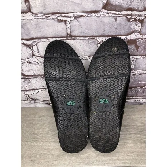 SAS Tripad Comfort Black Leather MaryJane Strap Slip Resistant Shoes Women Sz 9M