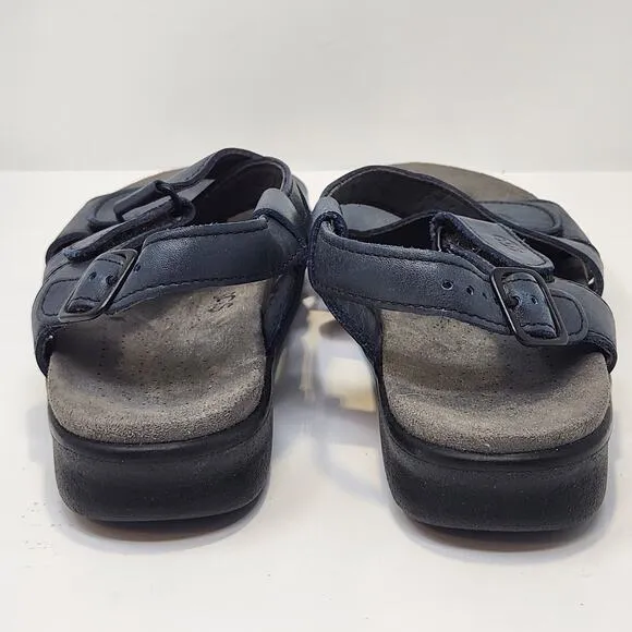 SAS Women Huggy Cross Strap Sandal Blue Leather Size 8 N Tripad Comfort Shoes