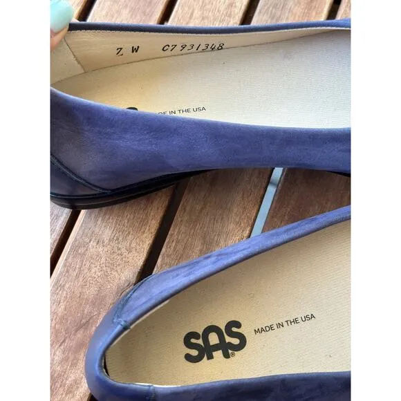 SAS Women’s 7W Scenic Ballet Flats Suede Leather Cosmic Blue Orthopedic Shoes
