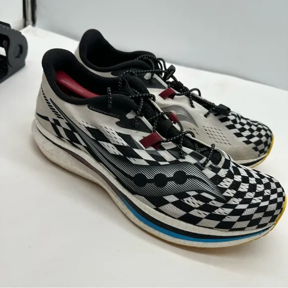 Saucony Endorphin Pro 2 Mens 13 Checkered Running Shoes Sneakers Gym S20687-40