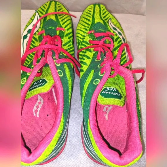 Saucony Kilkenny XC5 Women's Green and Pink Cross-Country Racing Shoes