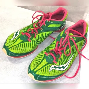 Saucony Kilkenny XC5 Women's Green and Pink Cross-Country Racing Shoes