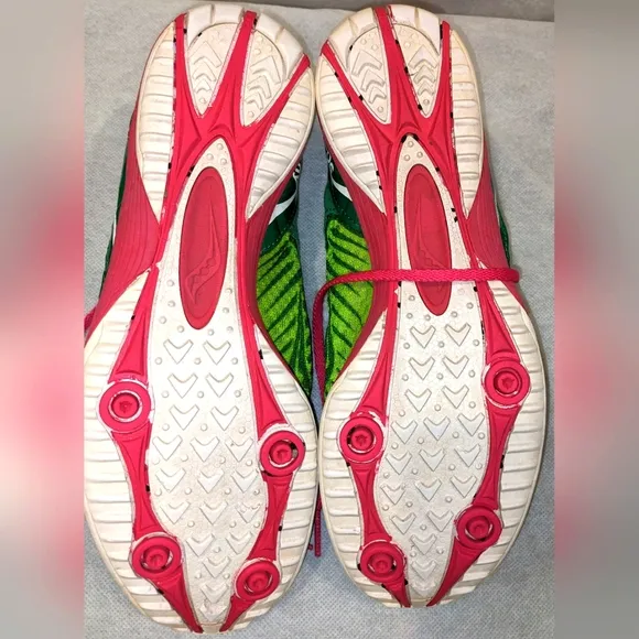 Saucony Kilkenny XC5 Women's Green and Pink Cross-Country Racing Shoes