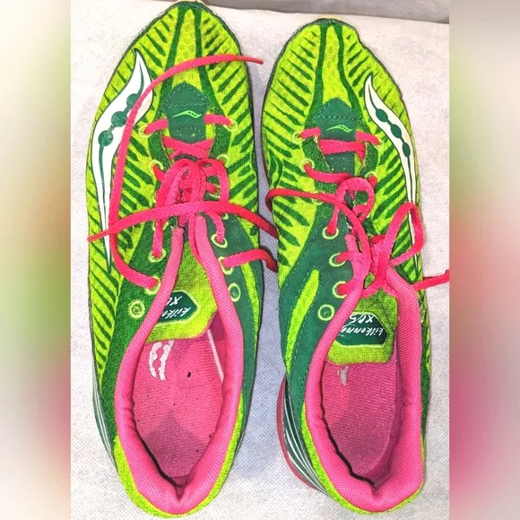 Saucony Kilkenny XC5 Women's Green and Pink Cross-Country Racing Shoes