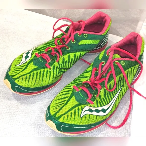 Saucony Kilkenny XC5 Women's Green and Pink Cross-Country Racing Shoes