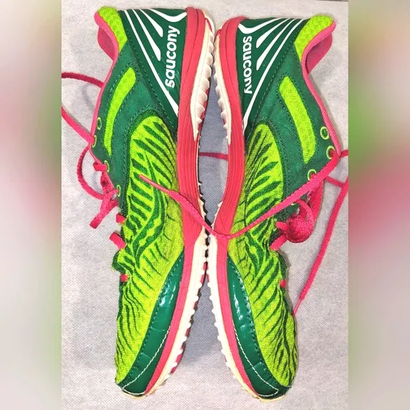 Saucony Kilkenny XC5 Women's Green and Pink Cross-Country Racing Shoes